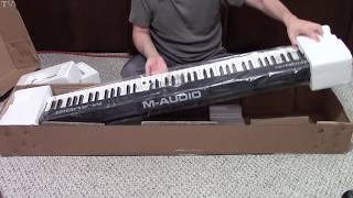 MAudio Keystation 88 midi controller unboxing and review [upl. by Amjan494]