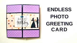 How to make endless photo card  DIY Mini Photo Album scrapbook  Easy photo greeting card [upl. by Lear]