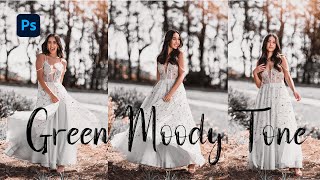 Green Tone Preset  Photoshop Tutorial  Green Moody Color Grading in Photoshop [upl. by Ilsel765]