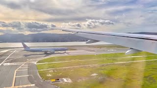 Landing Alongside Departing Aircraft at SFO  United 777200  4K 60FPS [upl. by Meletius]