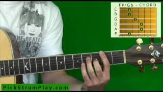 How to Play an F Sharp  G Flat Major Chord on Guitar [upl. by Alfeus]