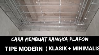 CARA MEMBUAT RANGKA PLAFON DROP CEILING  PLAFON GYPSUM BERTINGKAT PART 1 [upl. by Onileva]