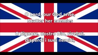 Inno nazionale del Regno Unito  National anthem of UK EN IT Testo [upl. by Silvers205]