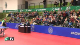 Nice TabletennisSkills Steger hits behind his back [upl. by Uhthna689]