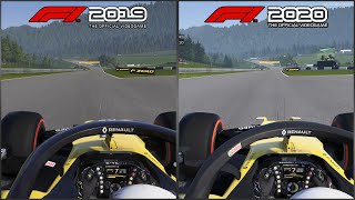 F1 2019 vs F1 2020  Red Bull Ring Spielberg Comparison 4K 60FPS [upl. by Hedvige542]