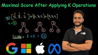 Maximal Score After Applying K Operations  Leetcode 2530 [upl. by Zeiger933]