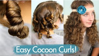 How to Create Cocoon Curls  Easy NoHeat Curls by Cute Girls Hairstyles [upl. by Antrim]