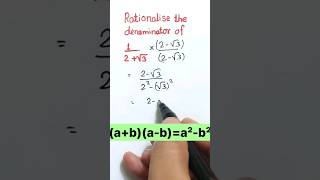 How to Rationalise the denominator  mathstricks rationalisation trendingshorts [upl. by Lilyan]