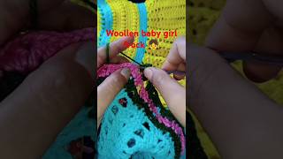 Woollen baby girl frock design 👧 easy design frock crochet video [upl. by Vashtee]