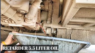 VOLVO B9R ISHIFT BUS CHANGING RETARDER 55 LITER OIL [upl. by Ayocal42]