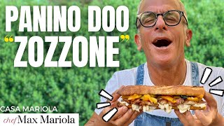 LO ZOZZONE Panino con Carne Peperoni Pesto e Formaggio SIETE PRONTI  Ricetta Chef Max Mariola [upl. by Ibba]