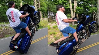 HARLEY VLOG Road Glide WHEELIE [upl. by Ecirahc]