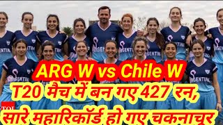 arg w vs chile w cricket highlights । arg vs chile cricket । 427 Runs In 20 Overs 364Run Win [upl. by Calia396]