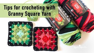 Tips for Crocheting with Red Heart AllinOne Granny Square Yarn [upl. by Wack]