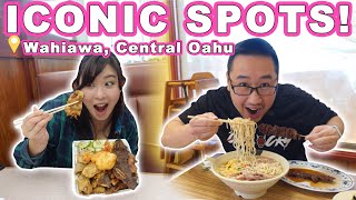 Central Oahu ICONIC FOOD TOUR  Wahiawa Oahu Hawaii Saimin Meat Jun amp Boba [upl. by Aynna981]