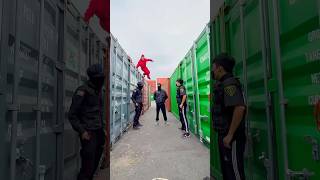 Money heist vs police moneyheist parkour escape kitilamanaattitudeshortfeed shorts subscribe [upl. by Iorio]