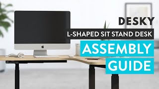 Desky L Shaped Sit Stand Desk Assembly Guide [upl. by Dannon579]