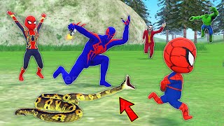 team spider man vs bad guy joker ► spiderman 2099 Rescue kid SpiderMan from snake funny animation [upl. by Faubert859]