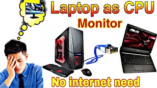 Use a Laptop as a CPU Monitor How to make laptop as a external monitor [upl. by Siramaj]