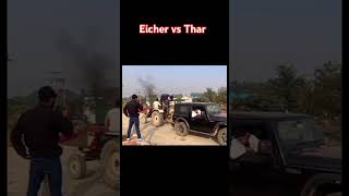 Eicher Eicher 242 vs Mahindra Thar 4 by 4shots thar viral [upl. by Humfried478]