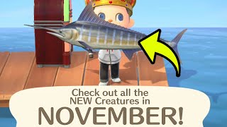 🐛🐟🦀 NEW IN NOVEMBER Bugs Fish amp Sea Creatures You Need To Catch In ACNH 2021 GUIDE [upl. by Rees471]