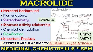 MACROLIDE Antibiotics  Erythromycin Clarithromycin amp Azithromycin  Medicinal Chemistry3  U2 L1 [upl. by Rocher595]