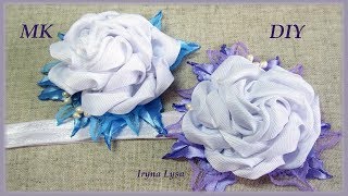 Roses Grosgrain Ribbon Headband With Flower DIY [upl. by Herbie]