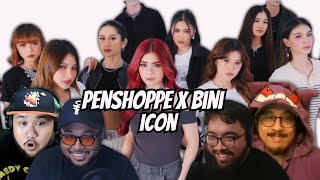 PENSHOPPExBINI  ICON Official Music Video reaction [upl. by Nehgem885]