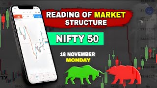 Reading of Market Structure and Executions I NIFTY 50 I 18 Nov 2024 [upl. by Zerelda381]