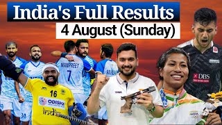 4 August Full Results  Paris Olympic 2024 cheer4bharat [upl. by Zoubek]