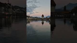 Kapellbrücke Luzern bei Abenddämmerung [upl. by Eecyac]