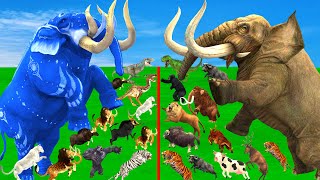 Prehistoric Mammals vs Modern Animals Giant Elephant vs Woolly Mammoth Mastodon Animal Epic Battle [upl. by Swain]