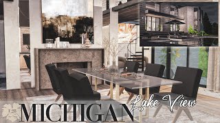 MICHIGAN LAKE VIEW HOME  IRL  Sims 4 CC Speed Build  DOWNLOAD LINK TRAYCC [upl. by Lairea]