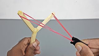 Make slingshot using popsicle stick [upl. by Nnairrek]