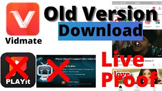 Vidmate App Old Version download link  Vidmate PLAYit problem solution  Vidmate play error problem [upl. by Eornom]