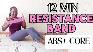 12 MIN CORE AND ABS WORKOUT WITH A RESISTANCE BAND on the floor [upl. by Aiyram627]