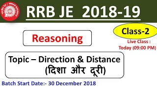 RRB JE 2019 CBT 1 Reasoning Class 2 Direction and Distance  Speedup Education [upl. by Dunkin866]