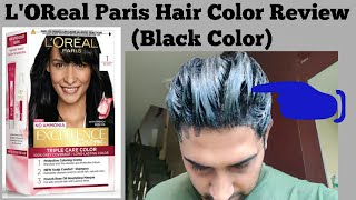 Loreal Paris No Ammonia Excellence Creme Black Hair Colour Reviewये कलर Men भी Use कर सकते है देखे [upl. by Llenart]