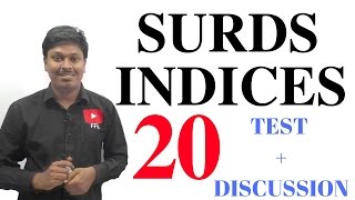 SURDS AND INDICES  20 IMPORTANT QUESTIONS [upl. by Maybelle986]