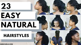 DIY 23 Natural Hairstyles for Black Women on Type 4 Natural Afro Hair for Short Medium Long Hair [upl. by Dani]