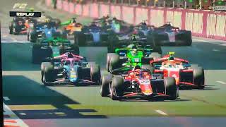 Huge crash F2 start Baku [upl. by Sisi]