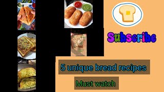 5 Easy bread Sandwiches RecipesQuick and Unique Bread recipesSnacksTiffin Box recipesMust watch [upl. by Amalle]