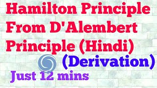 hamilton principle from dalembert principle hindi [upl. by Elset296]