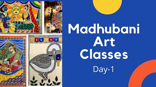 MADHUBANI Art CLASS 1 for BEGINNERS [upl. by Tollman]