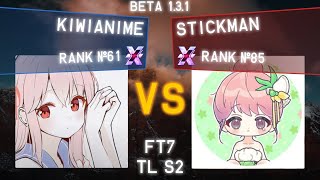 TETRIO  Kiwianime Rank 61 vs Stickman Rank 85  TETRIO High Level Replays [upl. by Weiner]