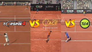 Top Spin 4 VS Full Ace Tennis Simulator VS Tennis Elbow 4  Djokovic VS Nadal  Rome  Gameplay [upl. by Drewett]