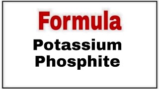 How to write chemical formula for Potassium Phosphite [upl. by Brawley103]