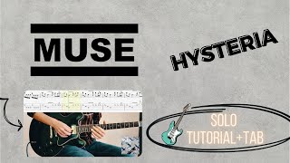 Muse  Hysteria Guitar Solo Tutorial  TAB [upl. by Atsahs51]