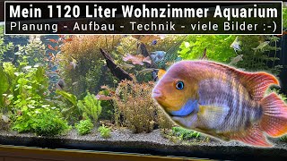 Mein 1120 Liter Wohnzimmer Aquarium  Planung  Aufbau Technik CO2 Filterbecken  viele Bilder 🙂🐟 [upl. by Akimahc]