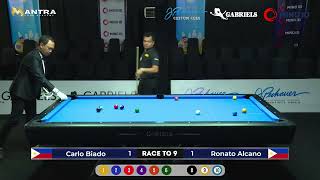 CARLO BIADO vs RONATO ALCANO  RACE TO 9  MANTRA 10 BALL INTERNATIONAL OPEN TOURNAMENT [upl. by Idnek396]